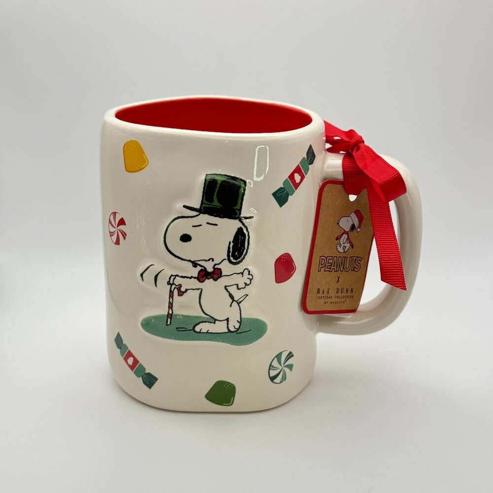 Snoopy Christmas mug by Rae Dunn | candy cane cutie Peanuts coffee mug